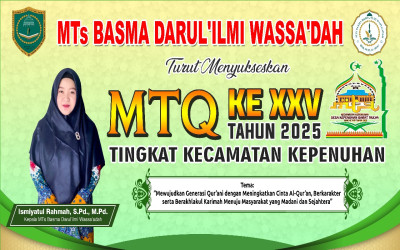 Asatidz dan asatidzah serta santriwan dan santriwati MTs Basma Darul'ilmi Wassa'adah mengikuti Pawai Pembukaan Musabaqah Tilawatil Qur'an (MTQ) di kecamatan Kepenuhan